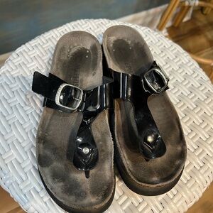 Mephisto Helen Size 38 (7-7.5) Black Women's Sandals